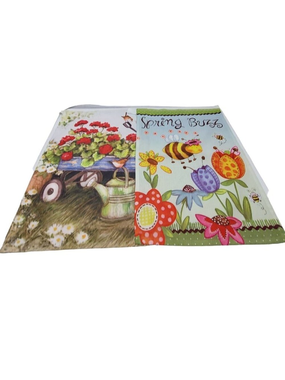 Breeze Art Decorative Garden Flags Signed 12.5 X 18 & Wincraft Birds Flowers